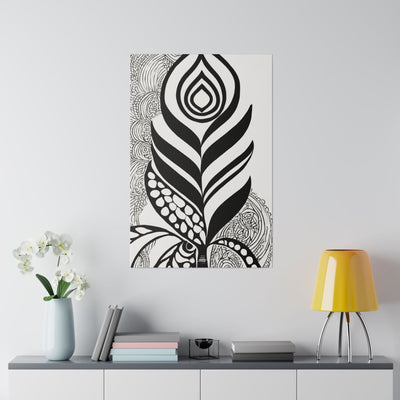 Fine Wall Art Print Home Office Decor Floral Black Line 60110 - Canvas