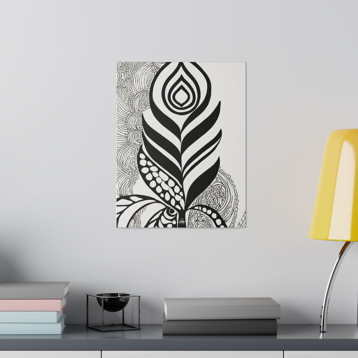 Fine Wall Art Print Home Office Decor Floral Black Line 60110 - Canvas