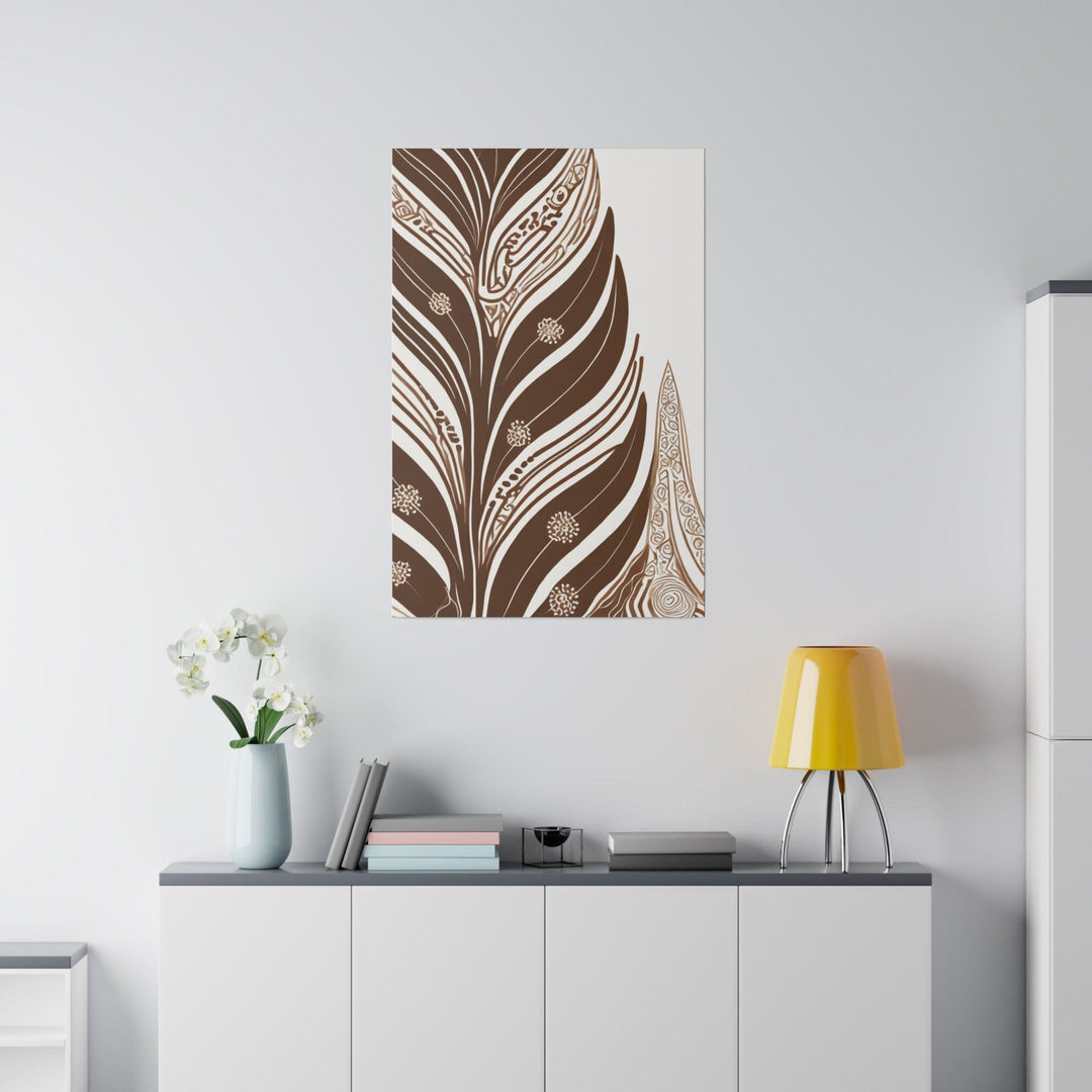 Wall Decor Giclee Fine Art Print - Floral Brown Line Art Print - Decorative