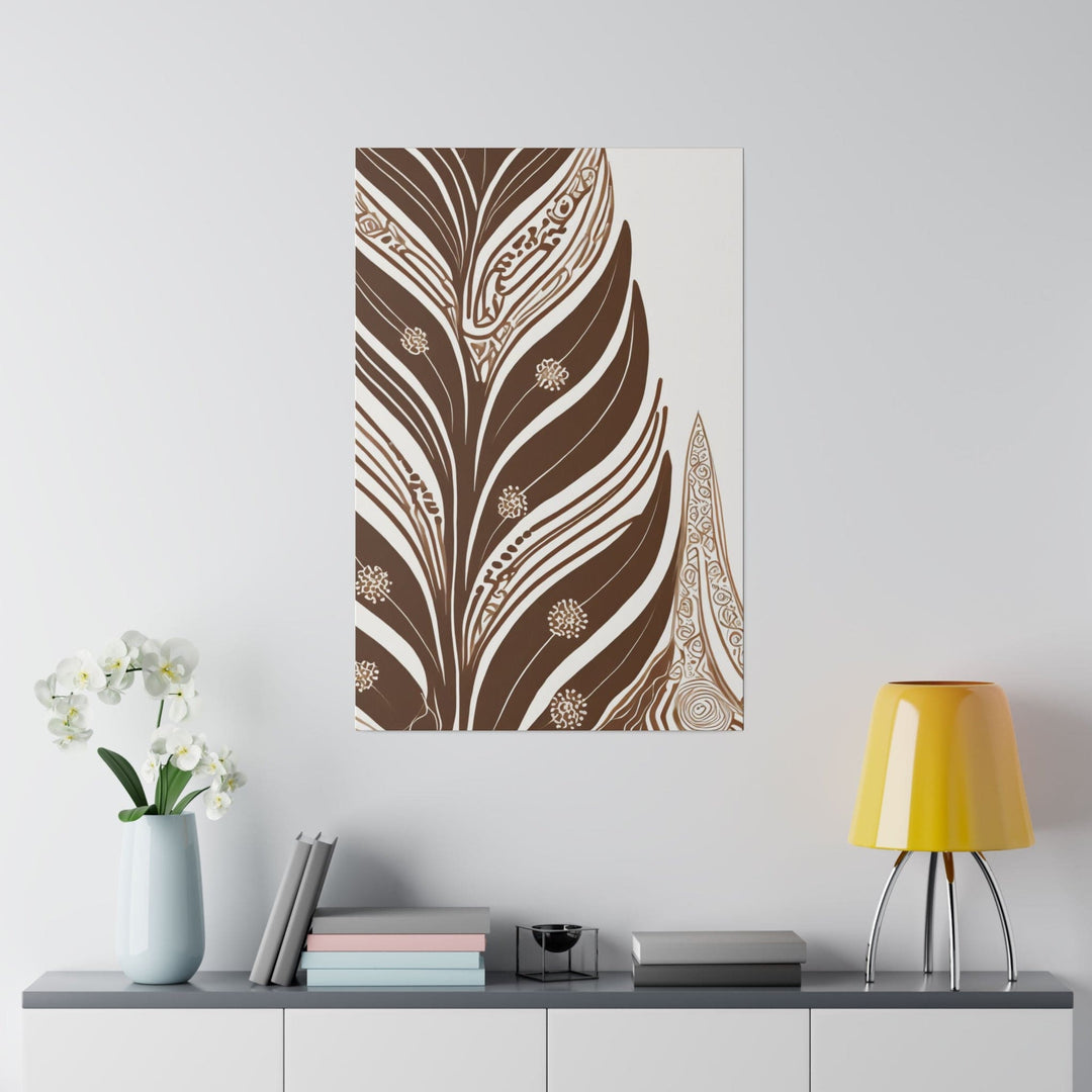 Wall Decor Giclee Fine Art Print - Floral Brown Line Art Print - Decorative