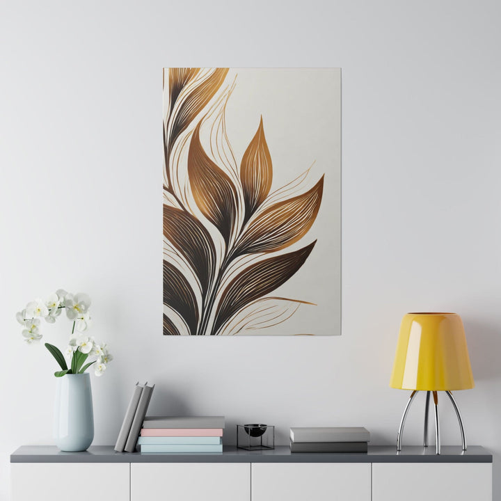 Wall Decor Giclee Fine Art Print - Floral Brown Line Art Print - Decorative