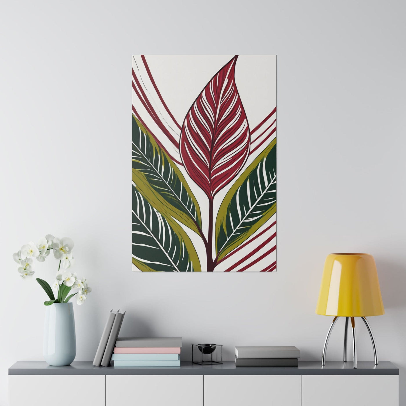 Fine Wall Art Print Home Office Decor Floral Line 8331.jpg - Canvas