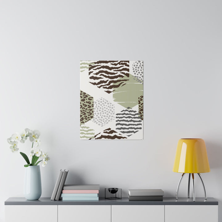 Wall Decor Giclee Fine Art Print - Green Grey Hexagon Print - Decorative | Wall