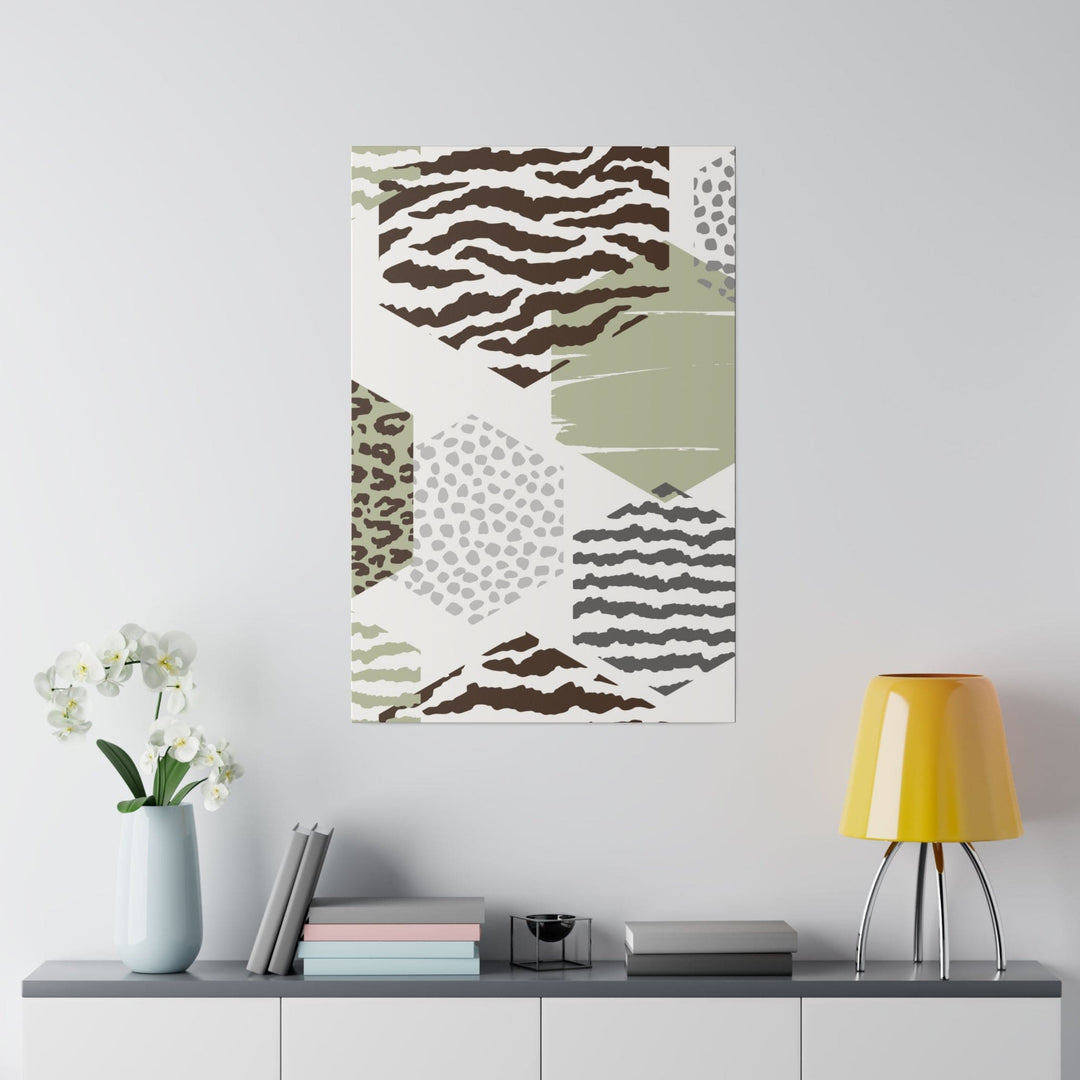 Wall Decor Giclee Fine Art Print - Green Grey Hexagon Print - Decorative | Wall