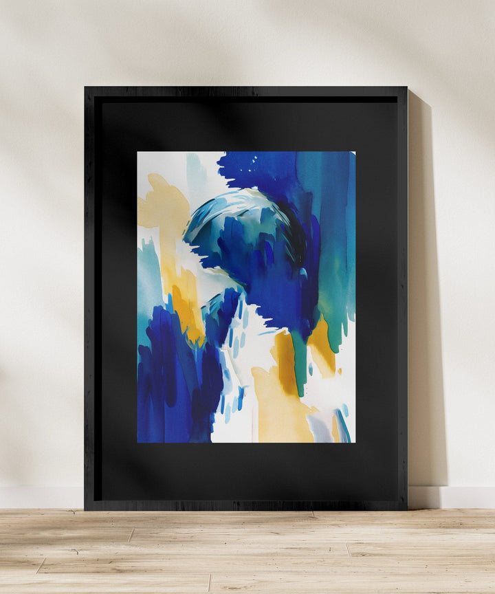 Wall Decor - Giclee Poster Art Print - Blue Abstract Watercolors