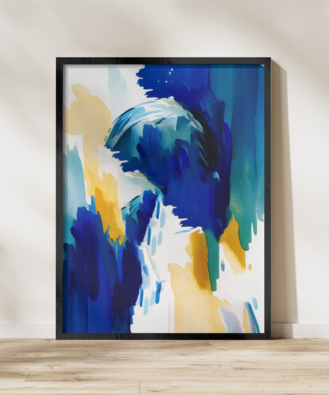 Wall Decor - Giclee Poster Art Print - Blue Abstract Watercolors