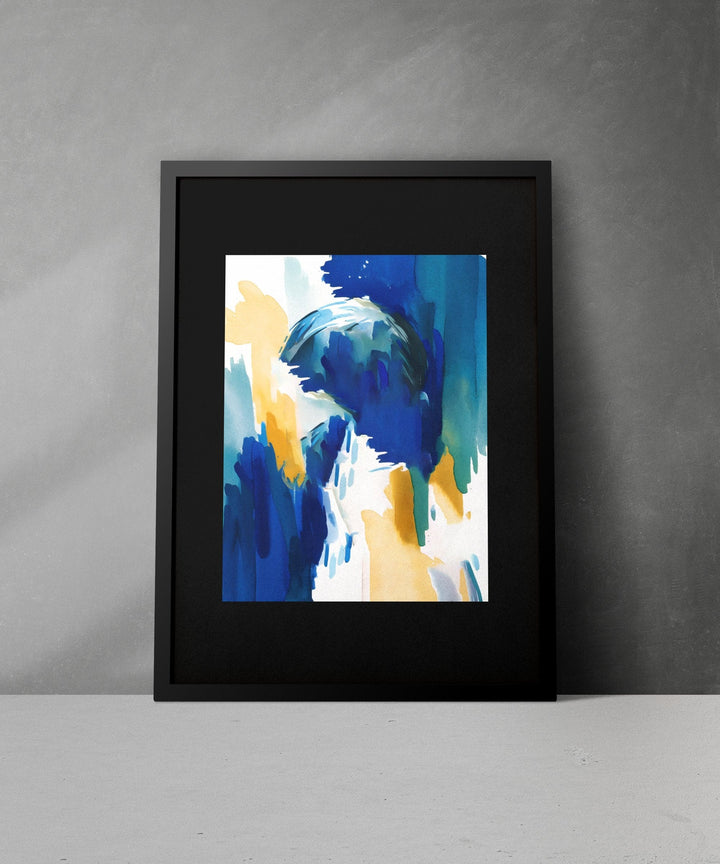 Wall Decor - Giclee Poster Art Print - Blue Abstract Watercolors