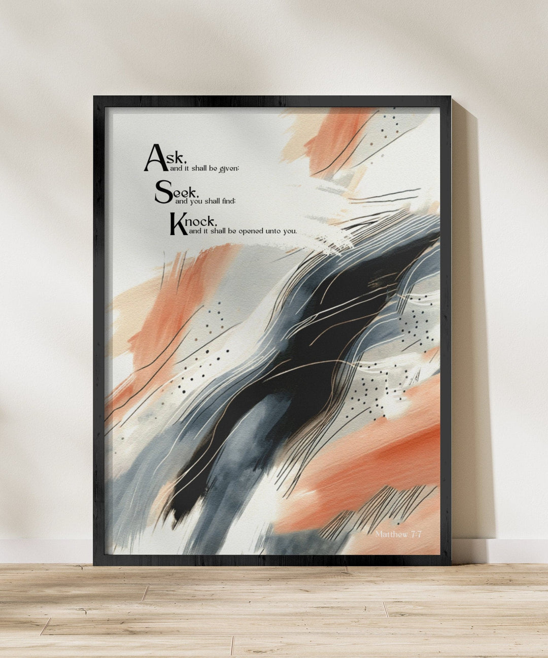 Wall Decor Giclee Fine Art Print - Ask Seek Knock Modern Wall Decor