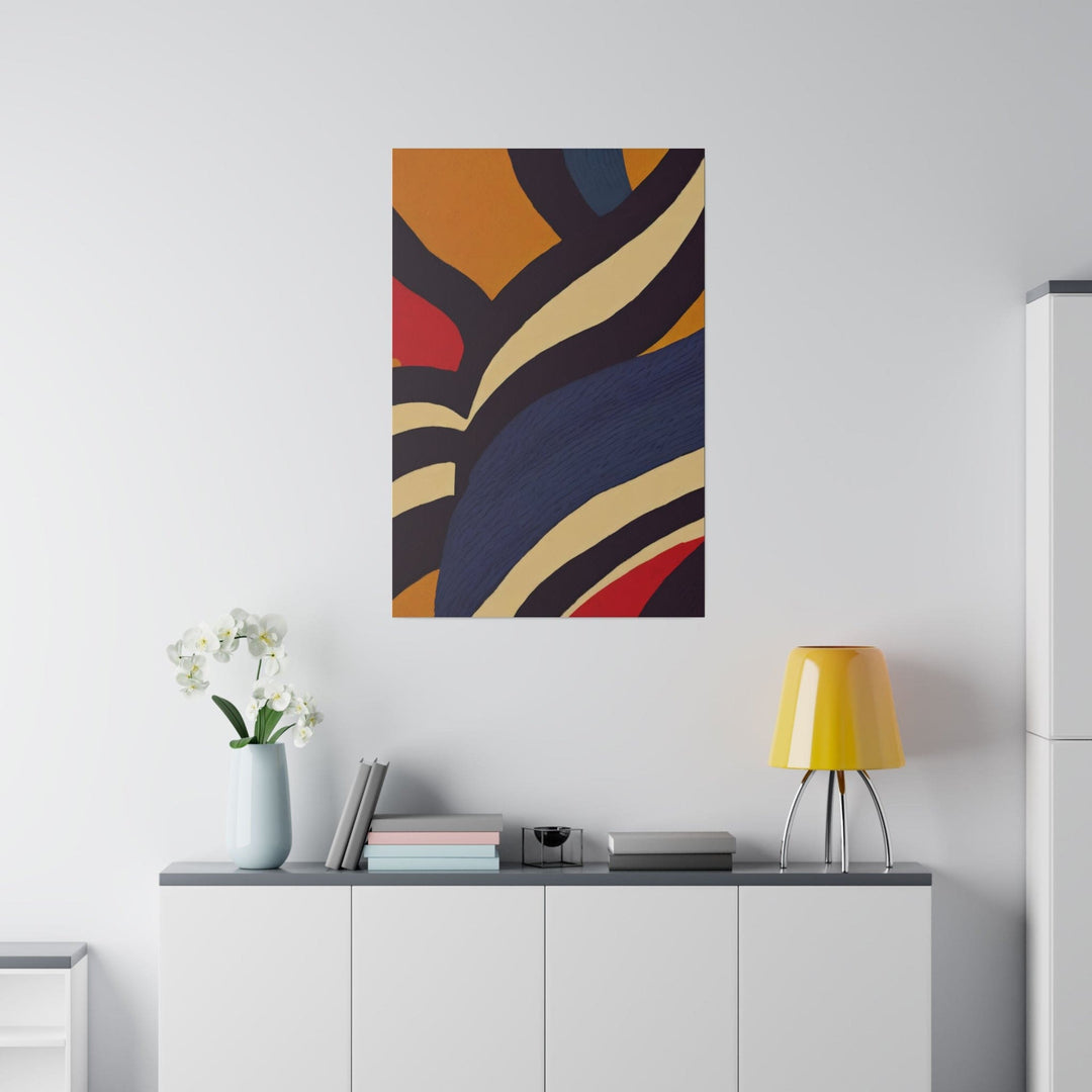 Wall Decor - Giclee Poster Art Print - Brown Red Blue Colorblock Lines