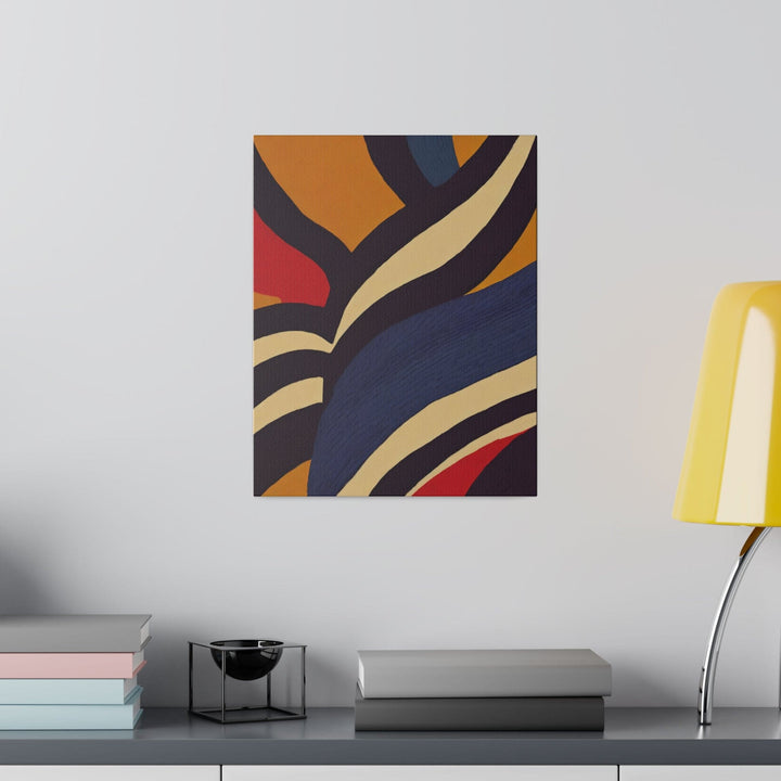 Wall Decor - Giclee Poster Art Print - Brown Red Blue Colorblock Lines