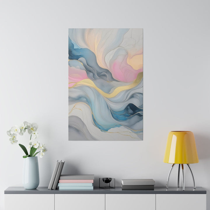 Wall Decor Giclee Poster Art Print Marble Cloud of Grey Pink Blue 72067