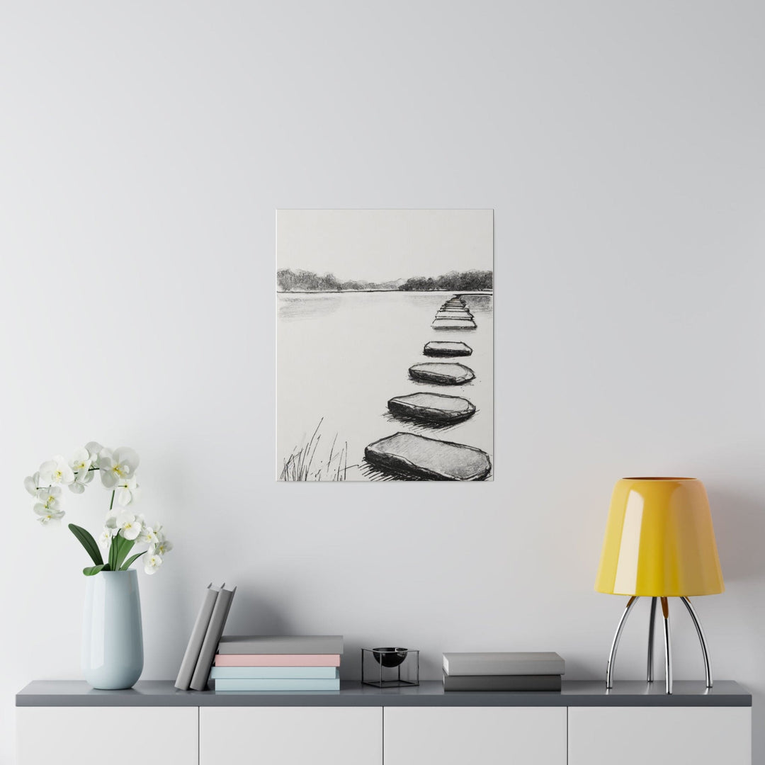 Wall Decor Giclee Fine Art Print Stepping Stone Still Waters - Decorative