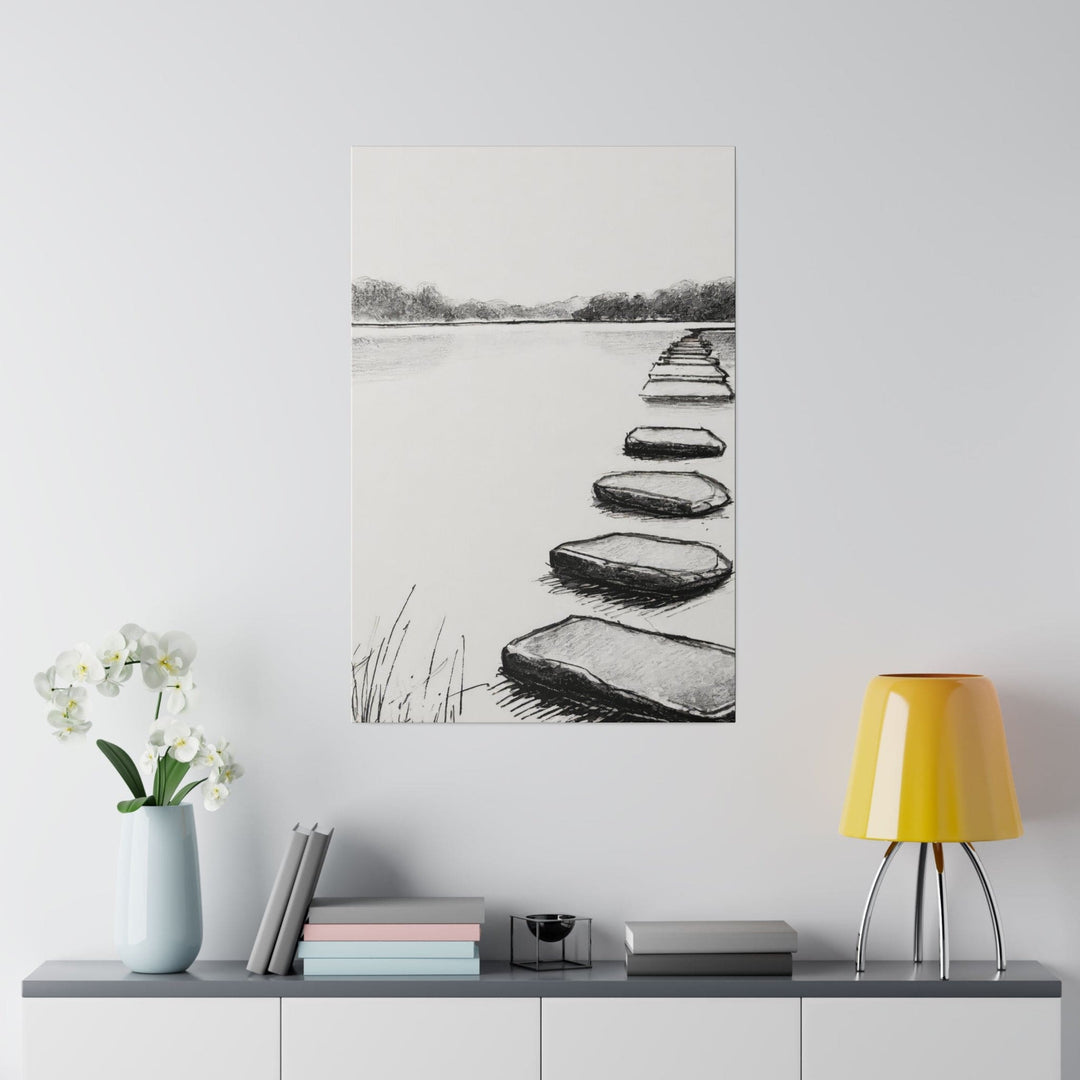 Wall Decor Giclee Fine Art Print Stepping Stone Still Waters - Decorative