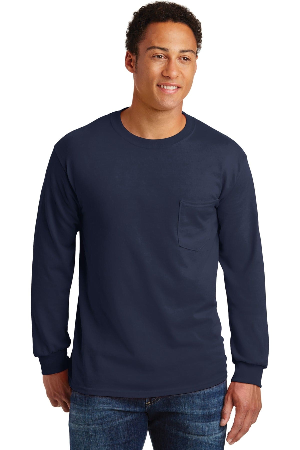 Gildan - Ultra Cotton 100% Us Long Sleeve T - shirt With Pocket 2410 Activewear