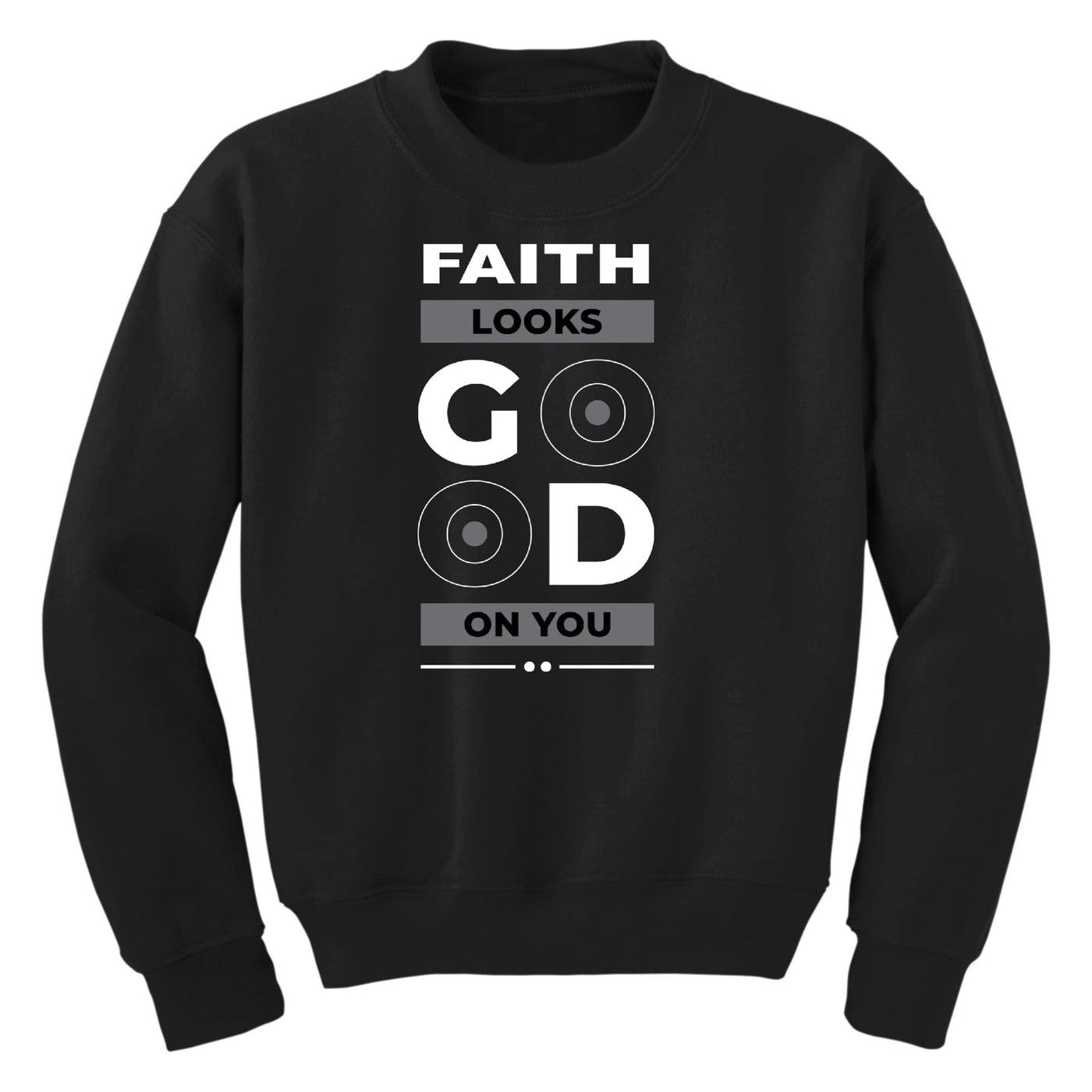 Girls Graphic Sweatshirt Faith Looks Good On You - Girls | Sweatshirts