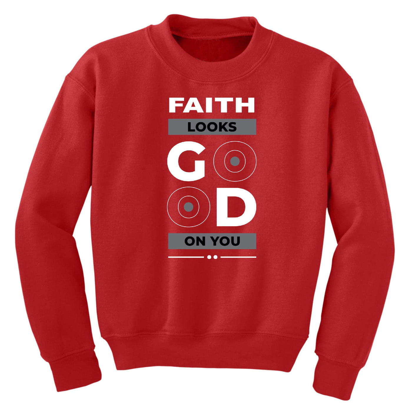Girls Graphic Sweatshirt Faith Looks Good On You - Girls | Sweatshirts