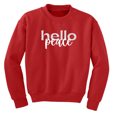 Girls Graphic Sweatshirt Hello Peace Motivational Peaceful - Girls | Sweatshirts