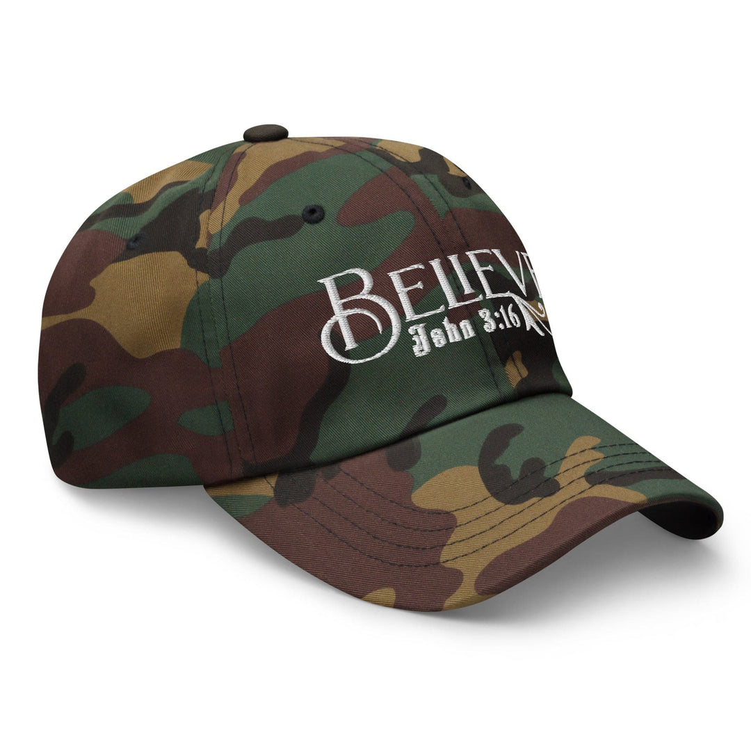 Embroidered Baseball Dad Cap Believe - John 3:16 - Unisex | Baseball Caps