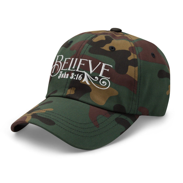 Embroidered Baseball Dad Cap Believe - John 3:16 - Unisex | Baseball Caps