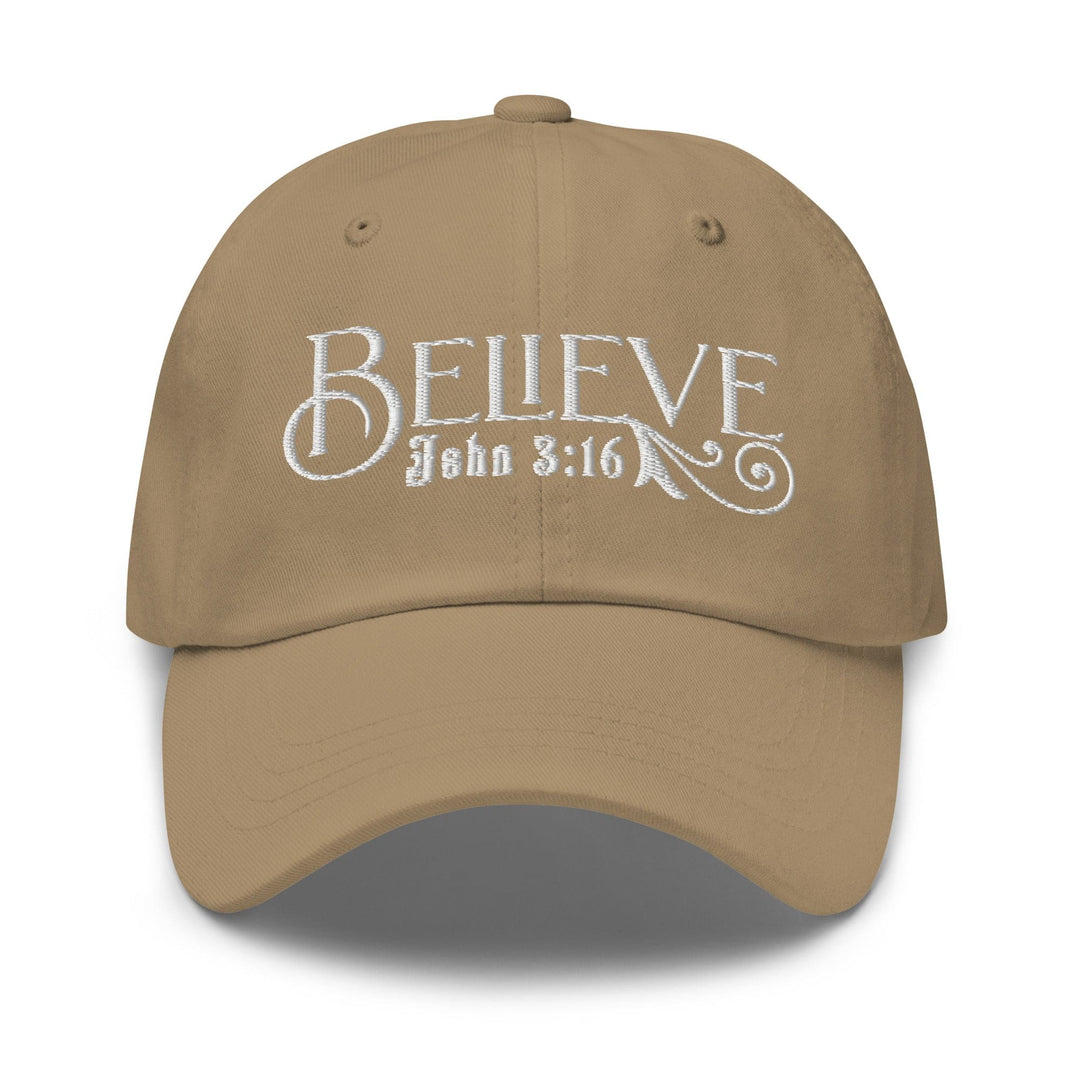 Embroidered Baseball Dad Cap Believe - John 3:16 - Unisex | Baseball Caps