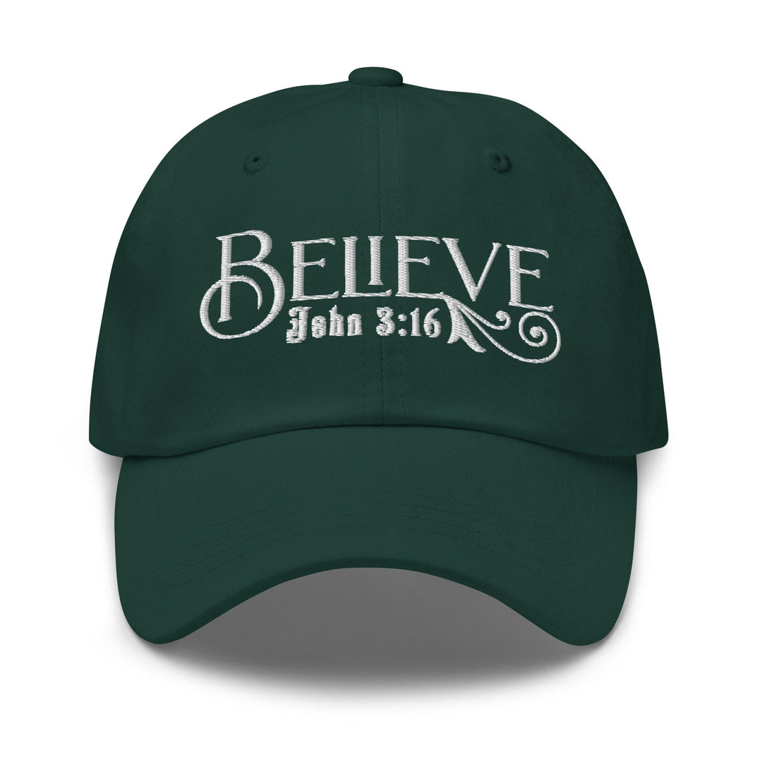 Embroidered Baseball Dad Cap Believe - John 3:16 - Unisex | Baseball Caps