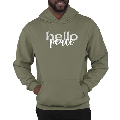 Graphic Hoodie Hello Peace Motivational Peaceful Aspiration - Grey/ Unisex