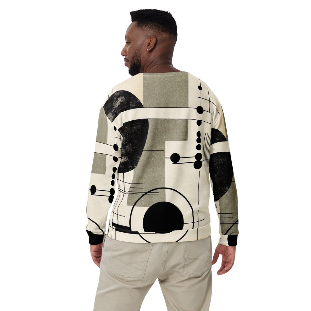 Graphic Sweatshirt for Men Abstract Black Beige Brown Geometric - Mens