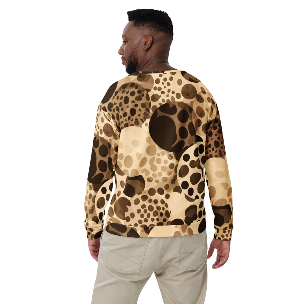 Graphic Sweatshirt for Men Beige Brown Spotted Print - Mens | Sweatshirts | AOP