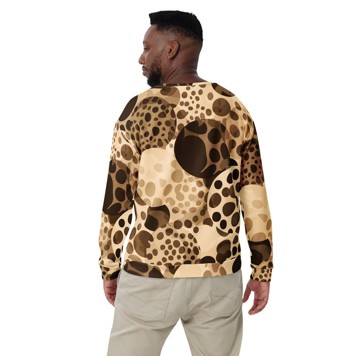 Graphic Sweatshirt for Men Beige Brown Spotted Print - Mens | Sweatshirts | AOP