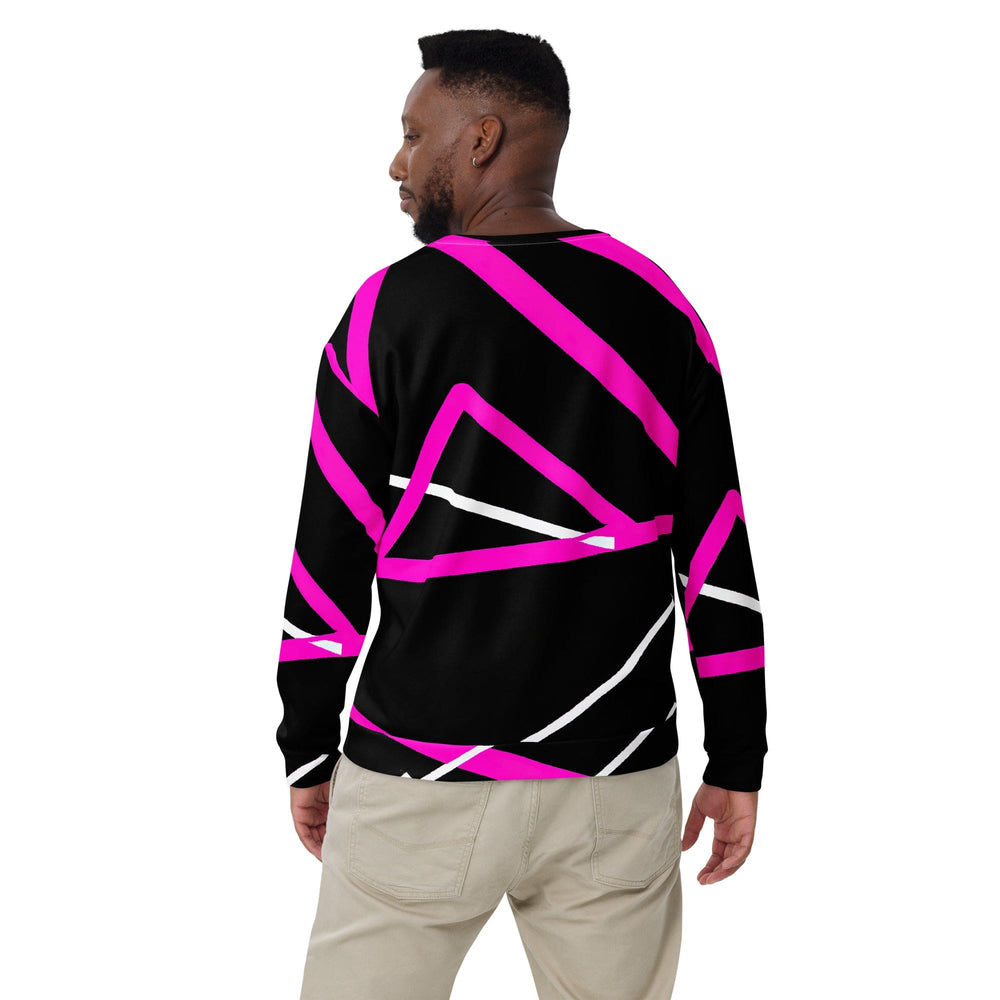 Graphic Sweatshirt for Men - Black and Pink Pattern - Mens/Sweatshirts/AOP
