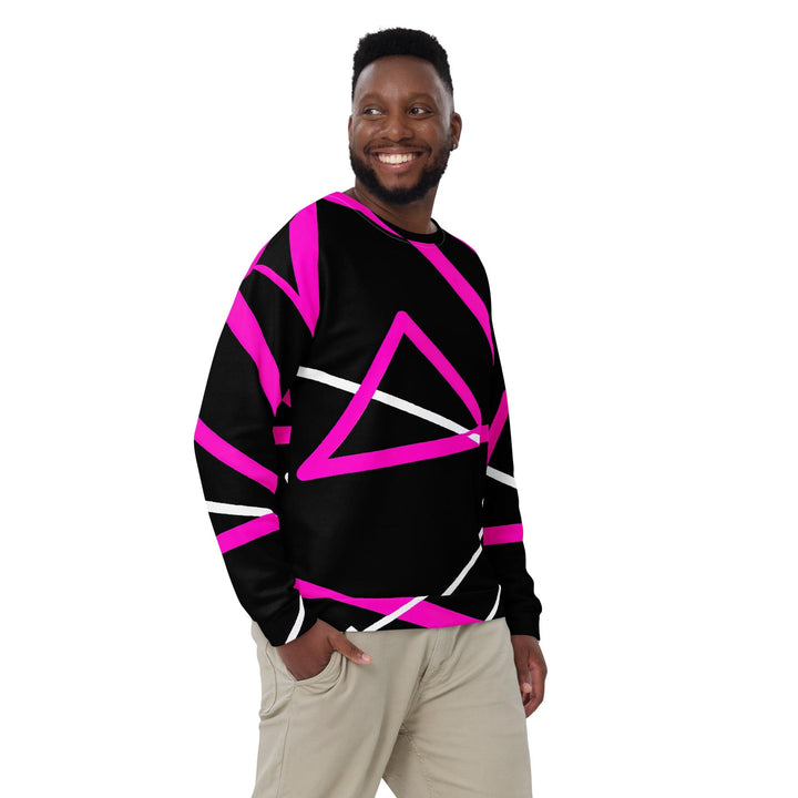 Graphic Sweatshirt for Men - Black and Pink Pattern - Mens/Sweatshirts/AOP