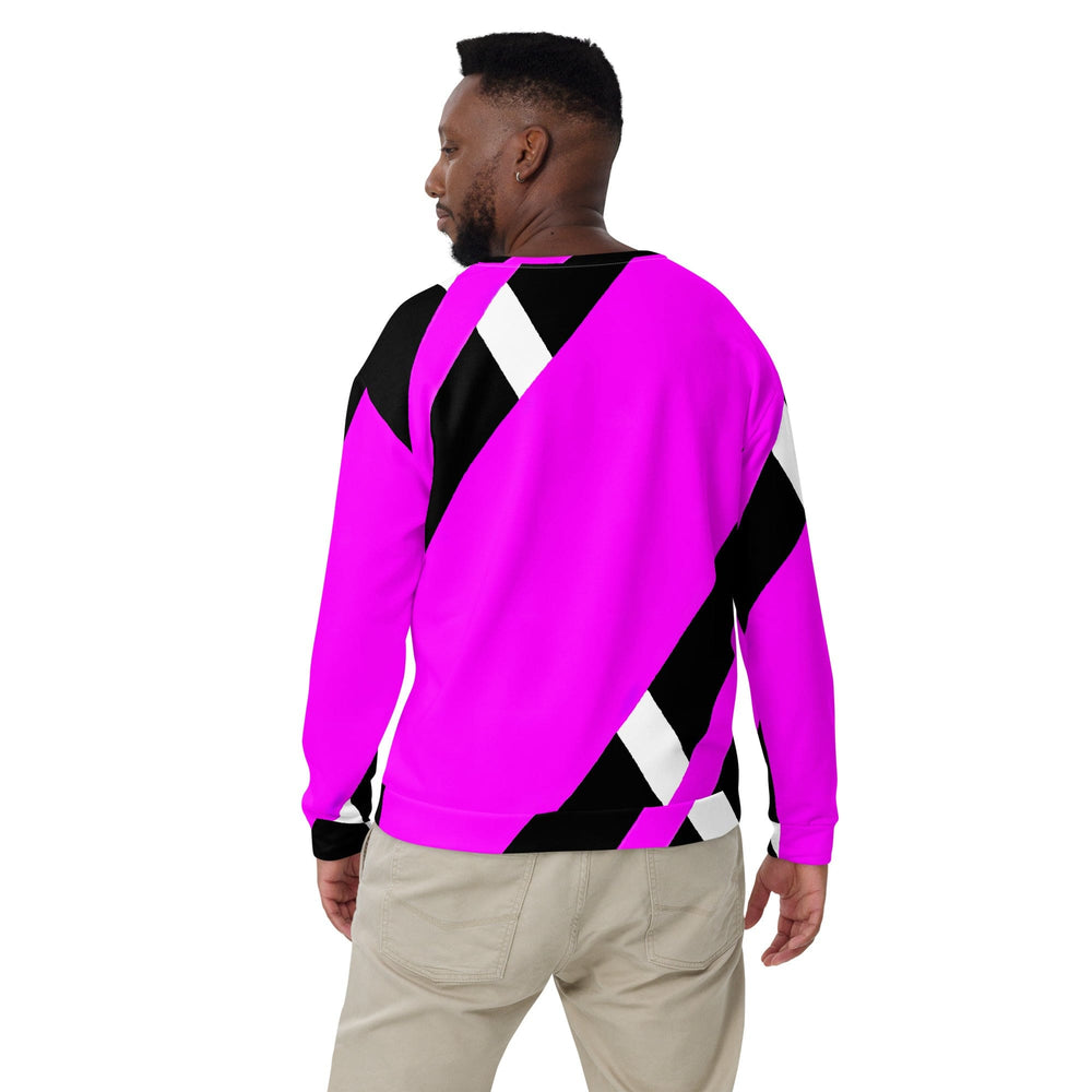 Graphic Sweatshirt for Men - Black and Pink Pattern - Mens/Sweatshirts/AOP
