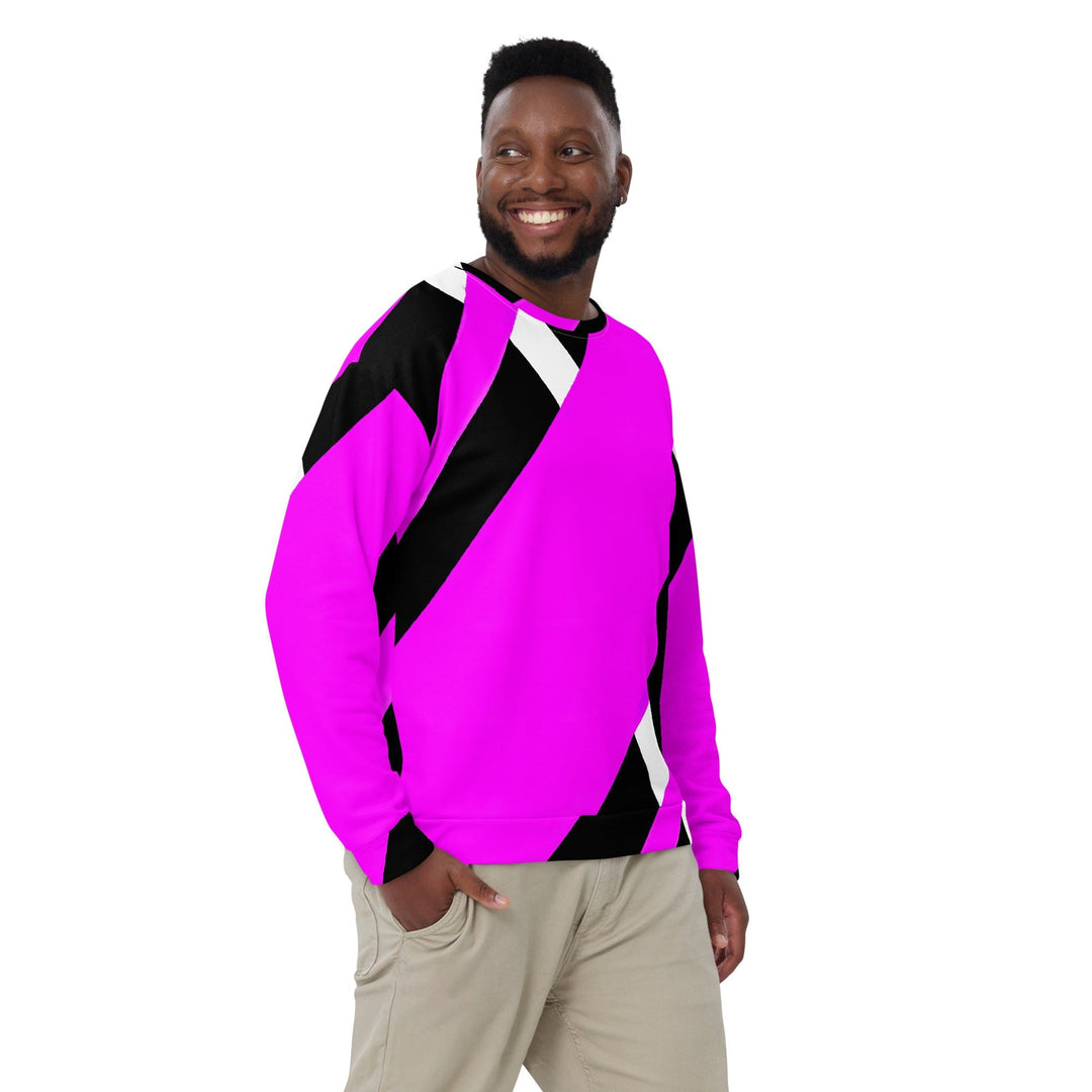 Graphic Sweatshirt for Men - Black and Pink Pattern - Mens/Sweatshirts/AOP