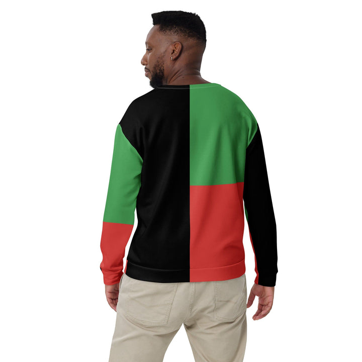 Graphic Sweatshirt for Men Black Red Green Stripped 2 - Mens | Sweatshirts | AOP