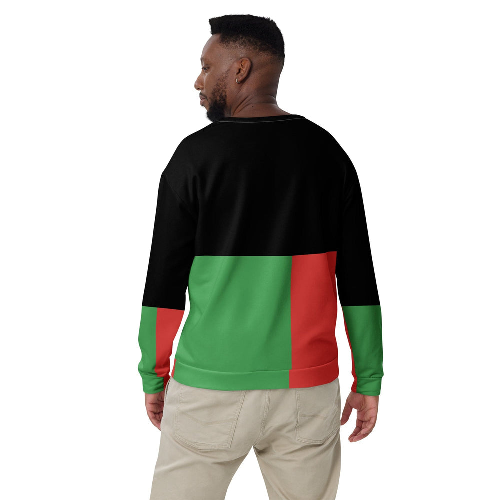 Graphic Sweatshirt for Men Black Red Green Stripped 3 - Mens | Sweatshirts | AOP