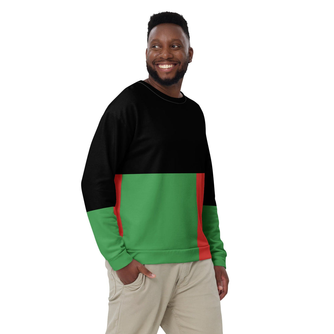 Graphic Sweatshirt for Men Black Red Green Stripped 3 - Mens | Sweatshirts | AOP