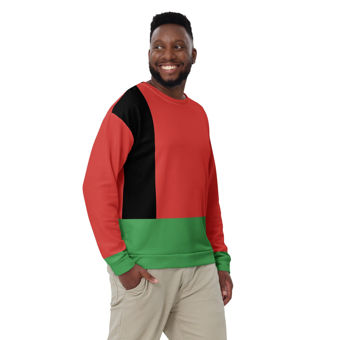 Graphic Sweatshirt for Men Black Red Green Stripped 4 - Mens | Sweatshirts | AOP