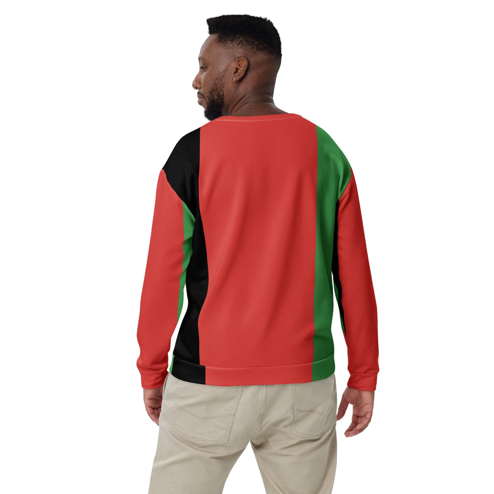 Graphic Sweatshirt for Men Black Red Green Stripped - Mens | Sweatshirts | AOP