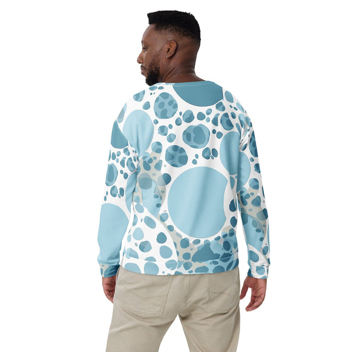 Graphic Sweatshirt for Men Blue and White Circular Spotted - Mens | Sweatshirts