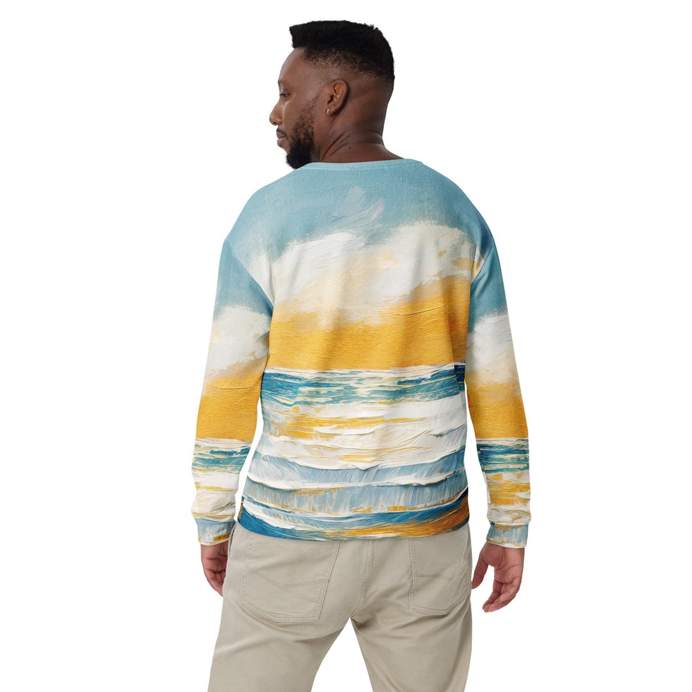 Graphic Sweatshirt for Men Blue Ocean Golden Sunset Print 2 - Mens