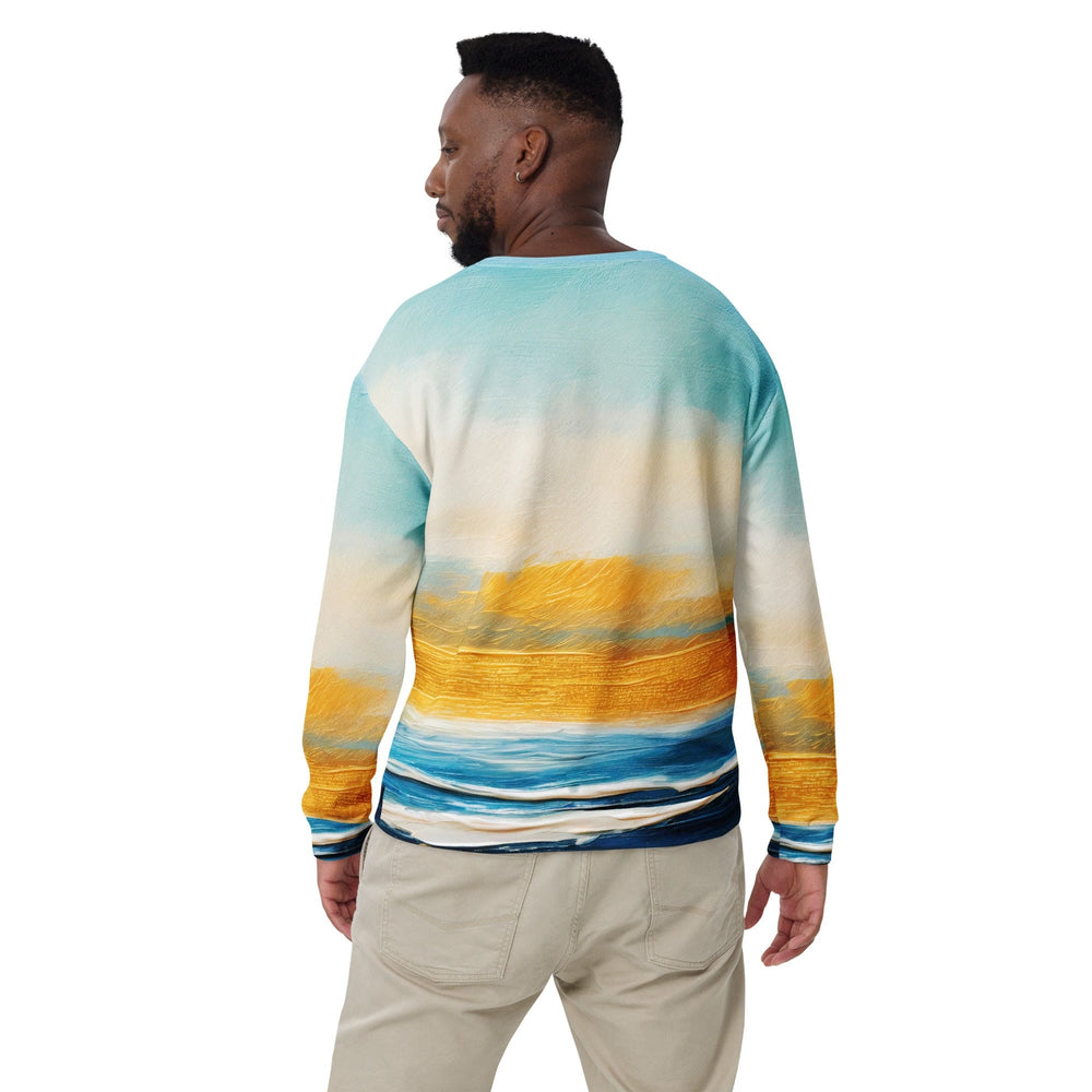 Graphic Sweatshirt for Men Blue Ocean Golden Sunset Print 4 - Mens