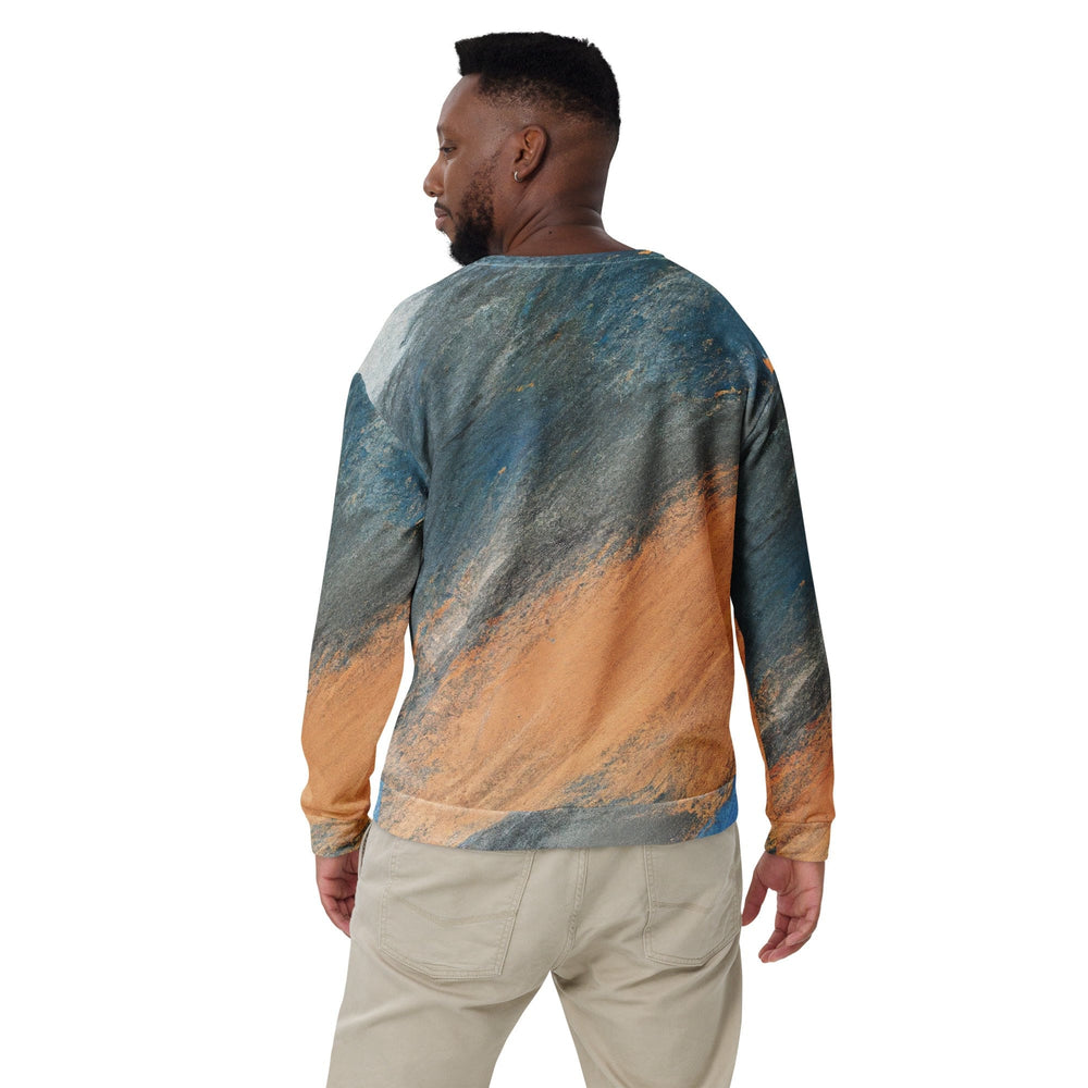 Graphic Sweatshirt for Men Blue Orange Abstract Pattern - Mens | Sweatshirts