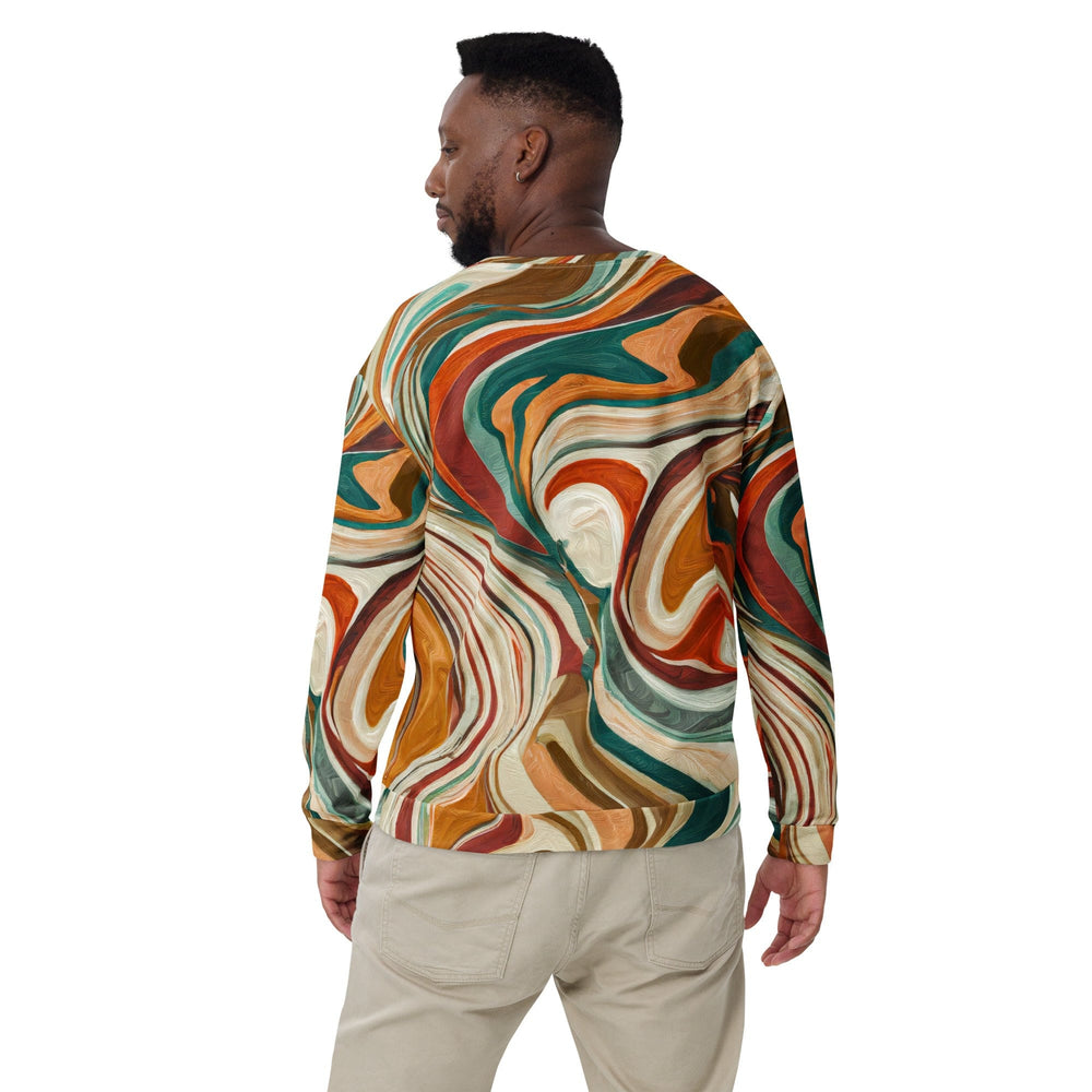 Graphic Sweatshirt for Men Boho Brown Marble Print - Mens | Sweatshirts | AOP