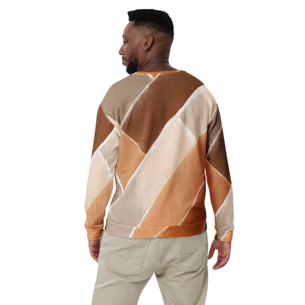 Graphic Sweatshirt for Men Brown Rustic Watercolors Print - Mens | Sweatshirts