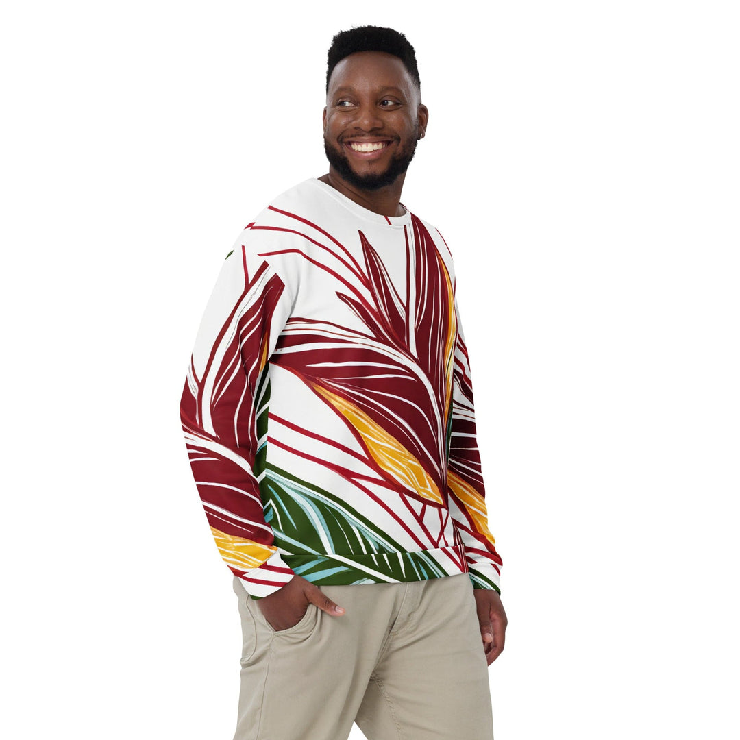 Graphic Sweatshirt for Men - Colorful Floral Lines - Mens/Sweatshirts/AOP