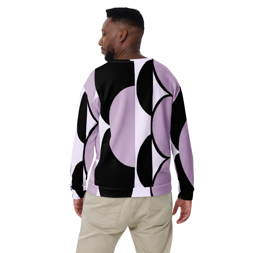 Graphic Sweatshirt for Men Geometric Lavender and Black Pattern 2 - Mens