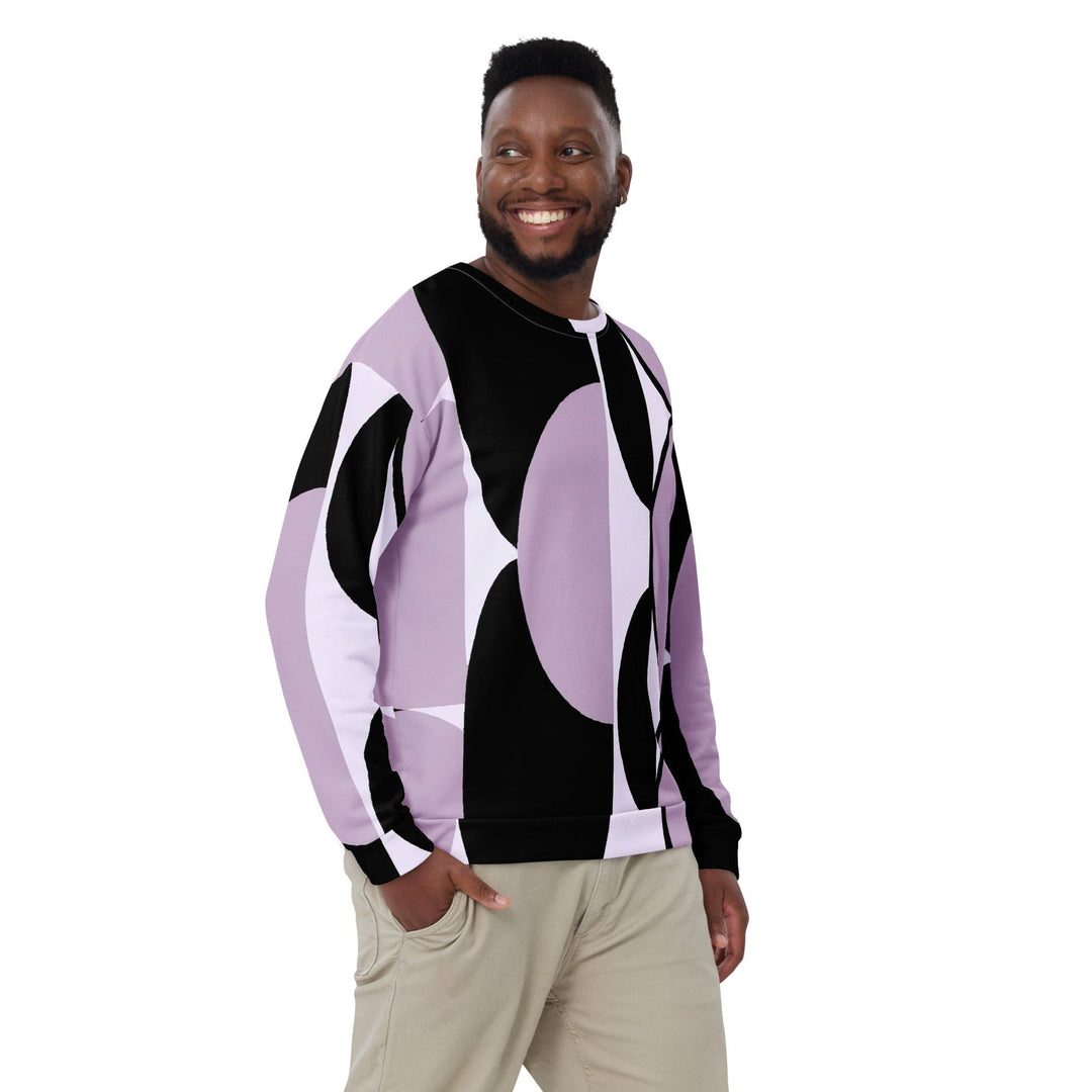 Graphic Sweatshirt for Men Geometric Lavender and Black Pattern 2 - Mens