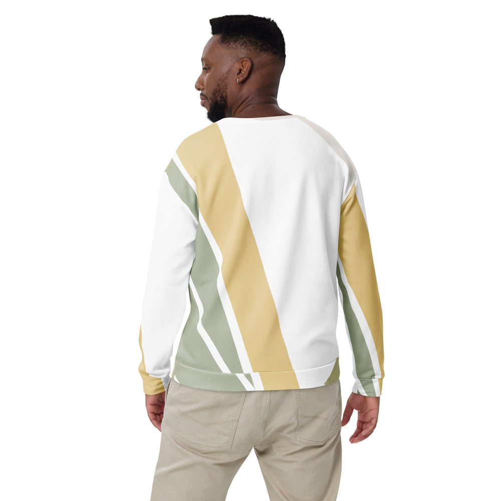 Graphic Sweatshirt for Men Green Abstract Geometric Pattern - Mens