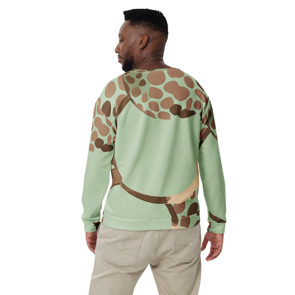 Graphic Sweatshirt for Men Green Beige Spotted Print - Mens | Sweatshirts | AOP