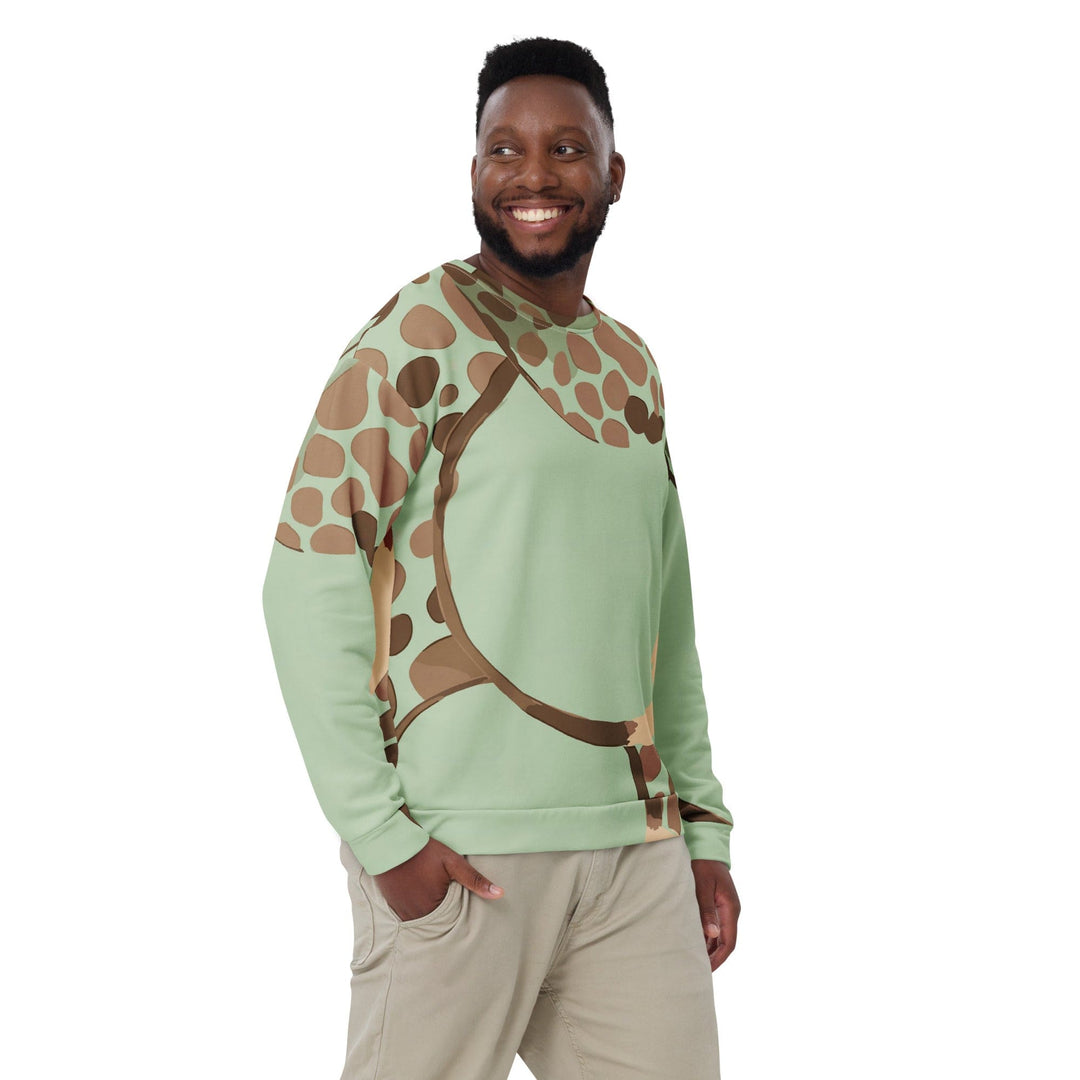 Graphic Sweatshirt for Men Green Beige Spotted Print - Mens | Sweatshirts | AOP